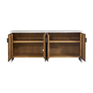   Carved Mindi Wood 4-Door Cabinet | Oroa.com