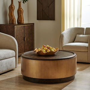   Mappa Burl Round Coffee Table | Oroa.com