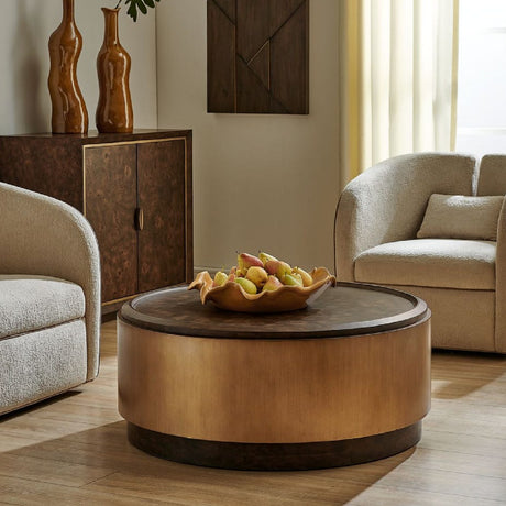   Mappa Burl Round Coffee Table | Oroa.com
