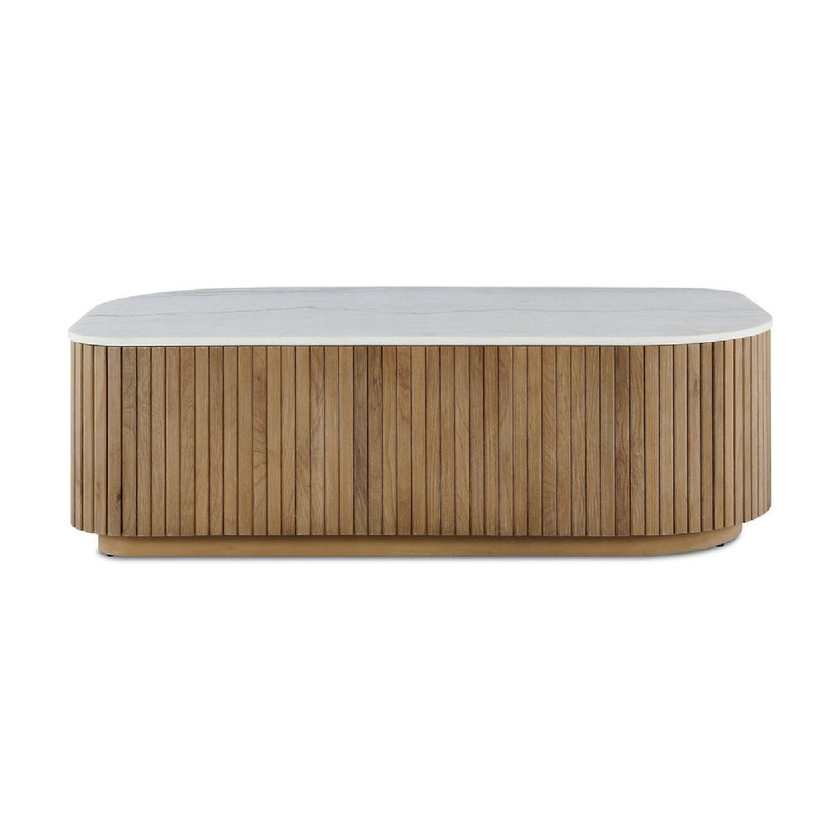   Reeded Base Marble Coffee Table | Oroa.com