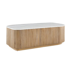   Reeded Base Marble Coffee Table | Oroa.com