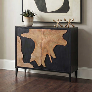   Black Wooden 2-Door Cabinet | Oroa.com