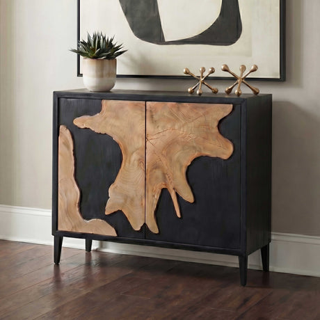   Black Wooden 2-Door Cabinet | Oroa.com