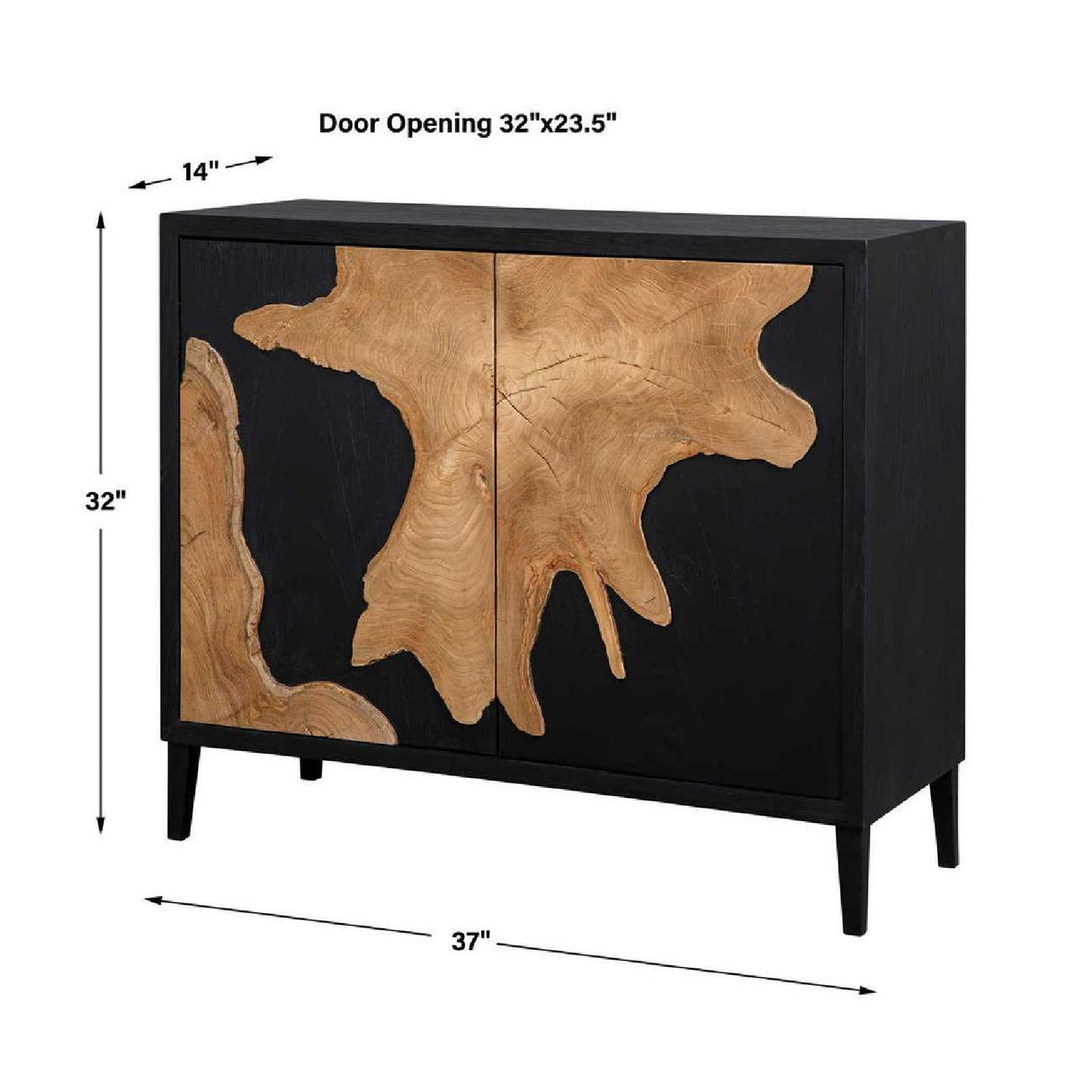   Black Wooden 2-Door Cabinet | Oroa.com