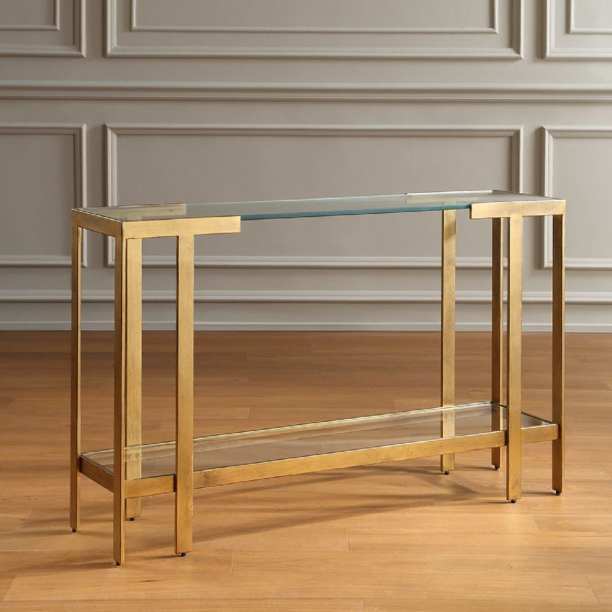   Gold Framed Glass Console Table | Oroa.com