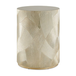   Gold Leaf Cylindrical Accent Table | Oroa.com