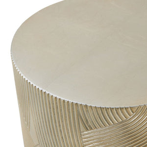   Gold Leaf Cylindrical Accent Table | Oroa.com