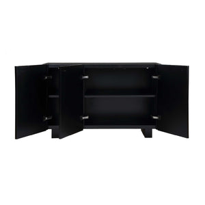   Black Carved Wooden 3-Door Cabinet | Oroa.com