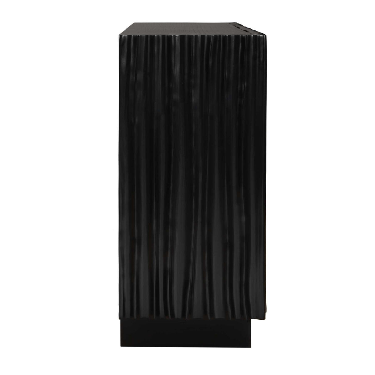   Black Carved Wooden 3-Door Cabinet | Oroa.com