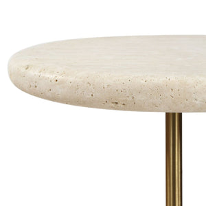   Natural Travertine Side Table | Oroa.com