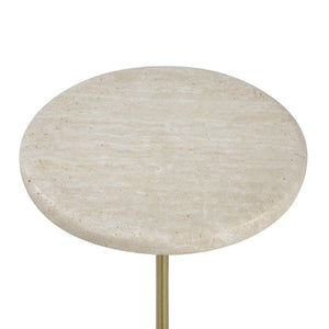   Natural Travertine Side Table | Oroa.com