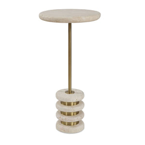   Natural Travertine Side Table | Oroa.com