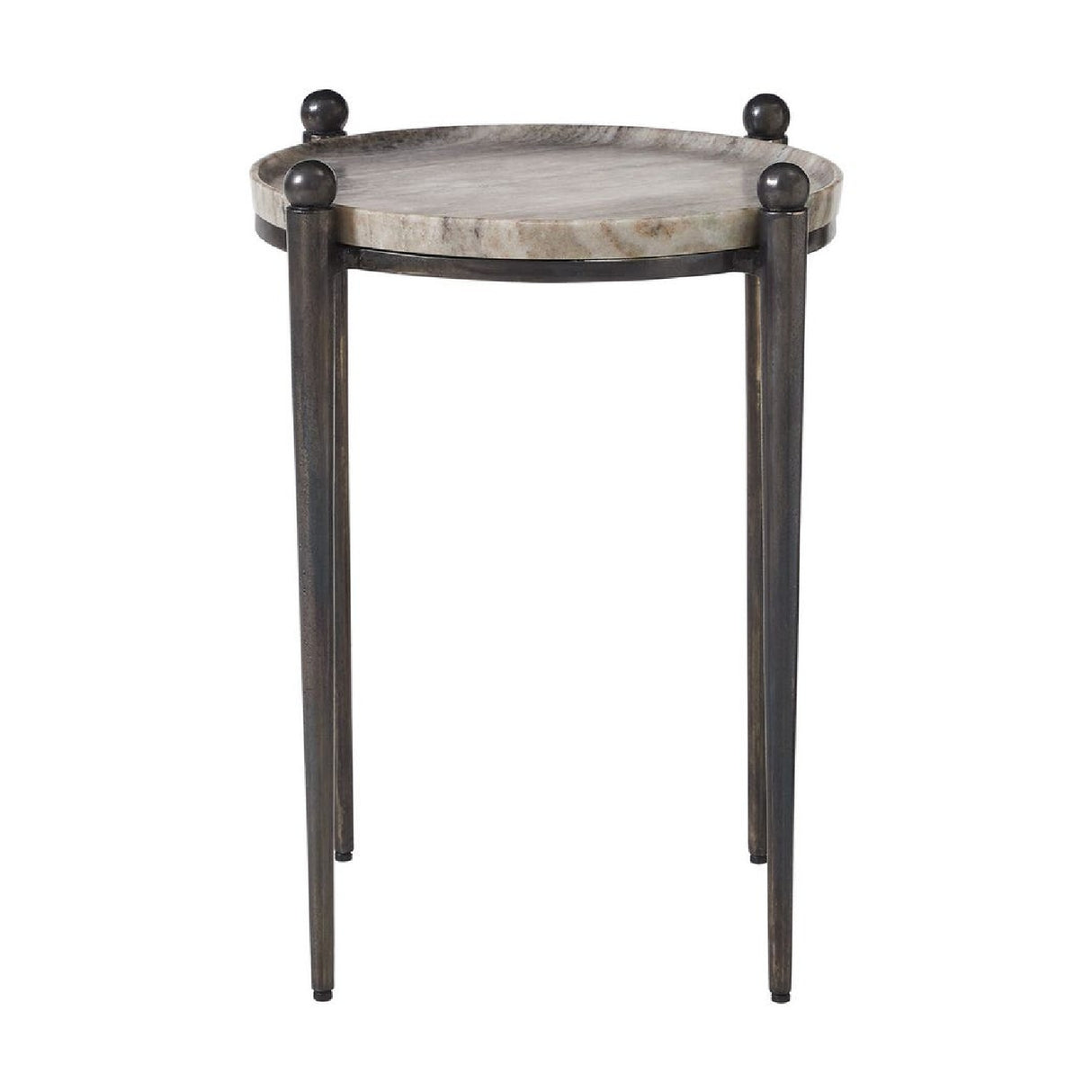   Bronze Framed Travertine Accent Table | Oroa.com