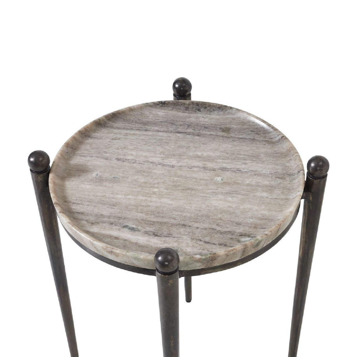   Bronze Framed Travertine Accent Table | Oroa.com