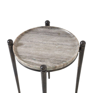   Bronze Framed Travertine Accent Table | Oroa.com