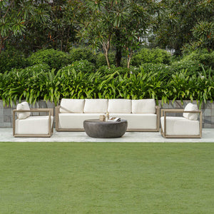   Modern European furniture - Gray Mahogany Outdoor 4-Seater Sofa - www.oroa.com | Oroa.com