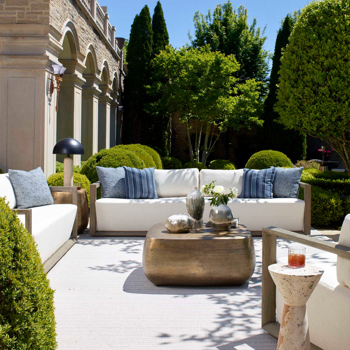   Modern European furniture - Gray Mahogany Outdoor 4-Seater Sofa - www.oroa.com | Oroa.com