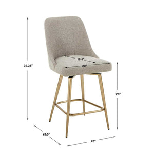   Taupe Fabric Counter Stool | Oroa.com