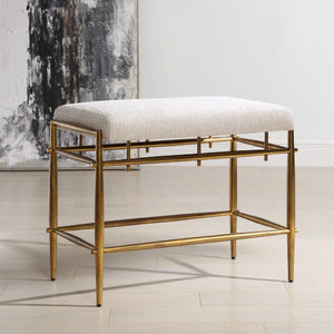   White Chenille Bench S | Oroa.com