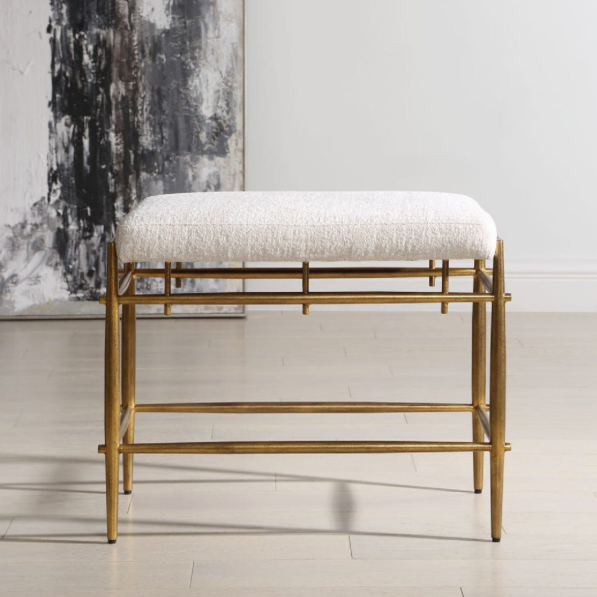   White Chenille Bench S | Oroa.com