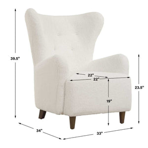   White Sheepskin Wingback Lounge Chair | Oroa.com