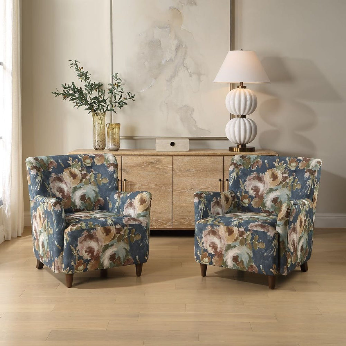  Floral Print Accent Armchair | Oroa.com