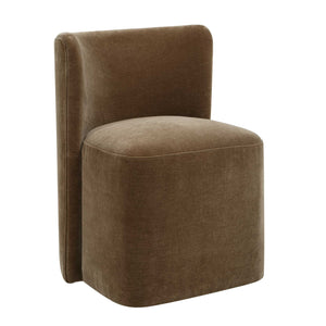   Brown Velvet Caster Dining Chair | Oroa.com