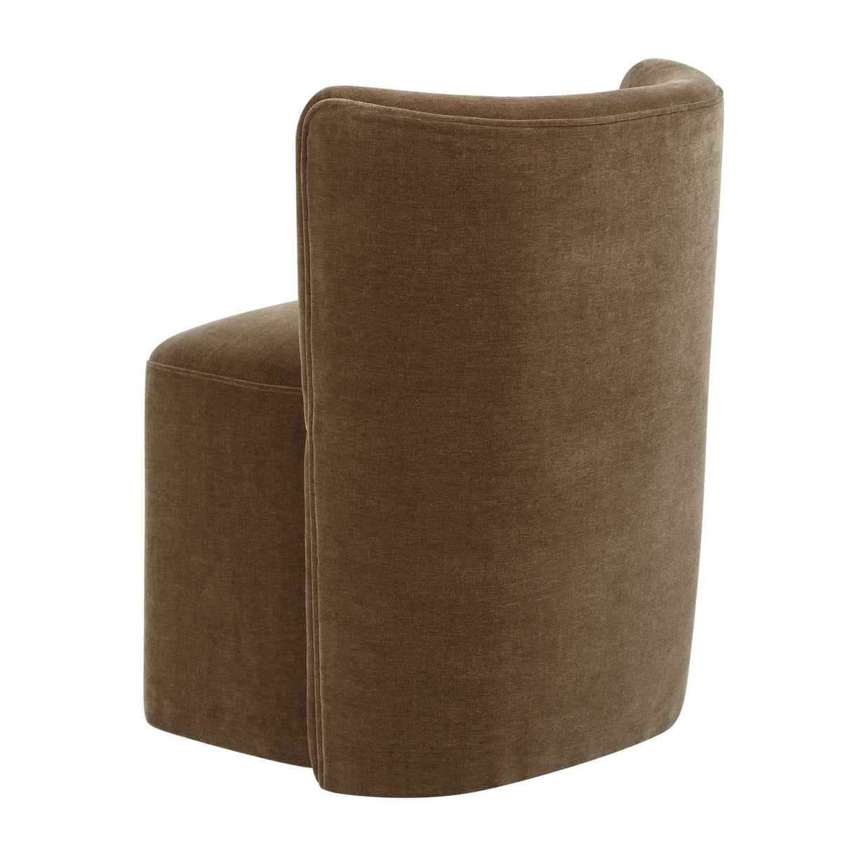   Brown Velvet Caster Dining Chair | Oroa.com