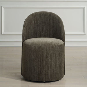   Chenille Caster Swivel Dining Chair | Oroa.com