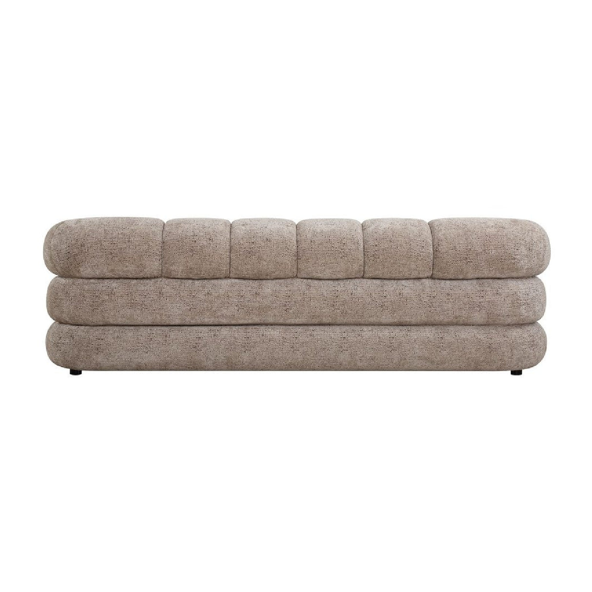   Beige Chenille Channeled Sofa | Oroa.com
