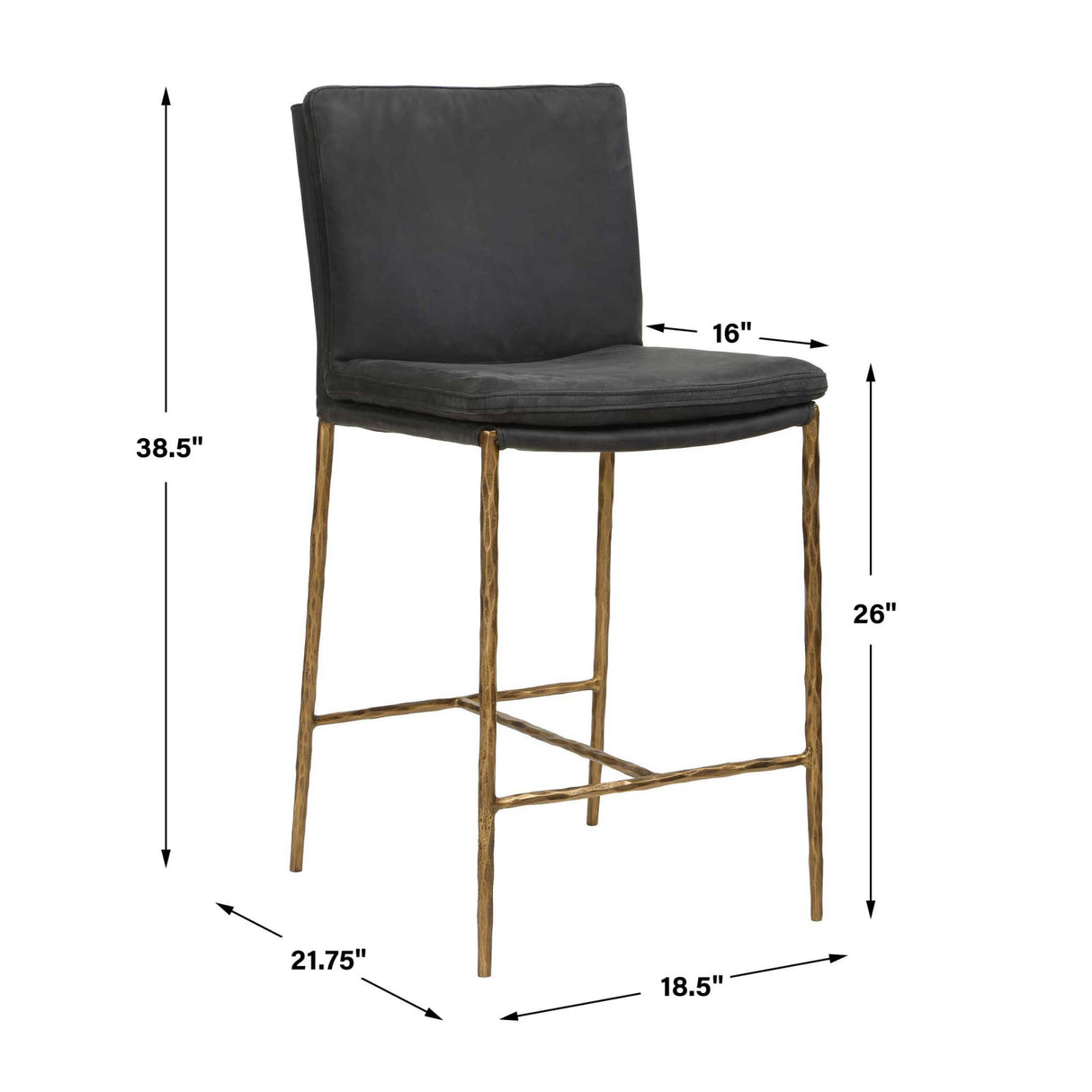   Gray Leather Counter Stool | Oroa.com