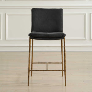   Gray Leather Counter Stool | Oroa.com