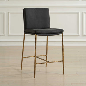   Gray Leather Counter Stool | Oroa.com