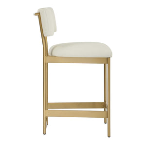   White Leather Counter Stool | Oroa.com