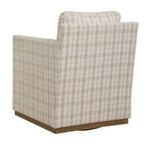  Beige Plaid Linen Swivel Chair | Oroa.com