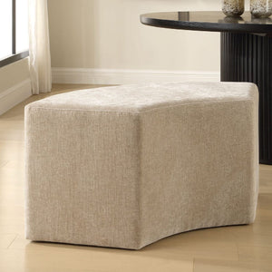   Beige Velvet Curved Bench | Oroa.com