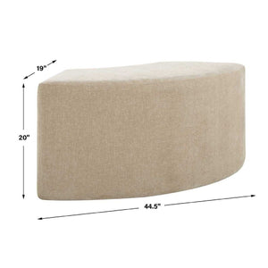   Beige Velvet Curved Bench | Oroa.com