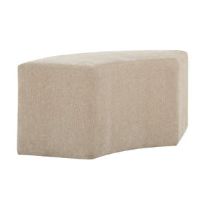   Beige Velvet Curved Bench | Oroa.com