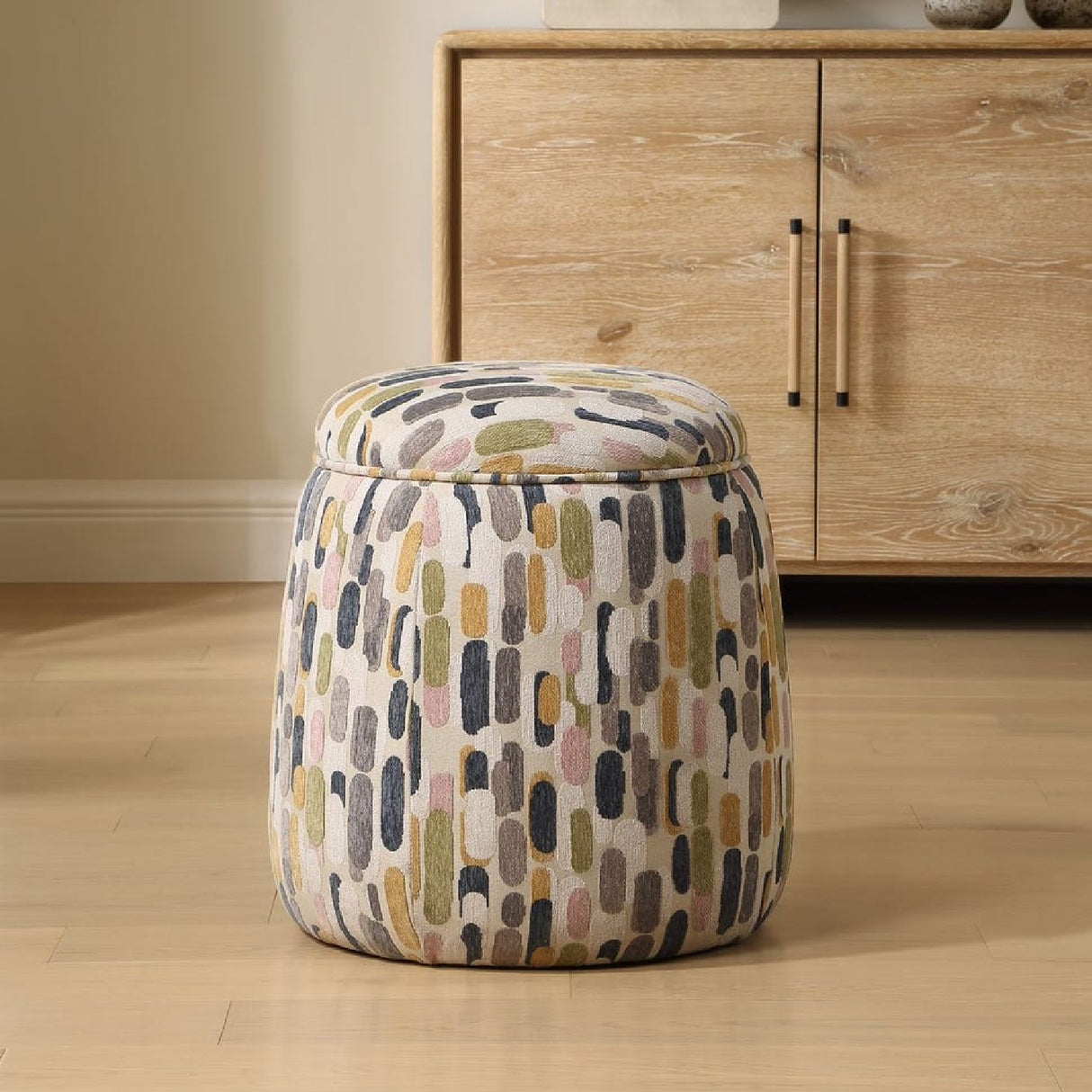   Multicolored Pattern Storage Ottoman | Oroa.com