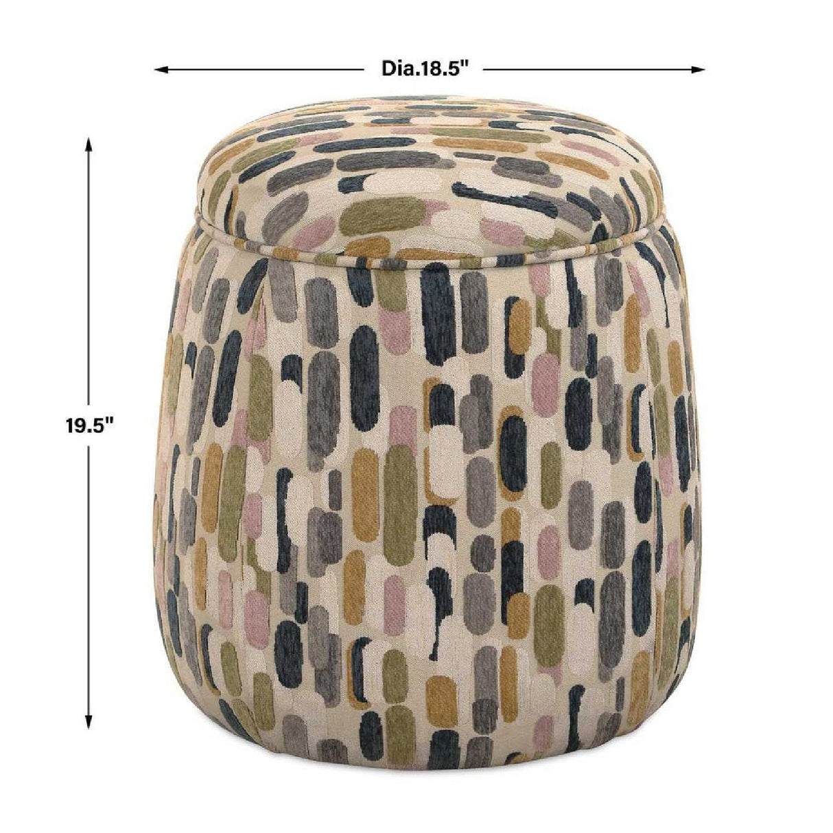   Multicolored Pattern Storage Ottoman | Oroa.com