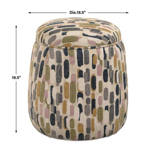   Multicolored Pattern Storage Ottoman | Oroa.com