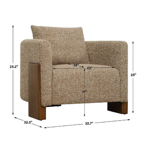   Cream Boucle 3-Legged Accent Chair | Oroa.com