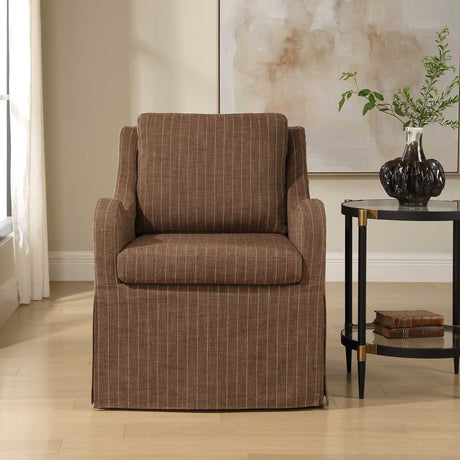   Brown Pinstripes Swivel Chair | Oroa.com