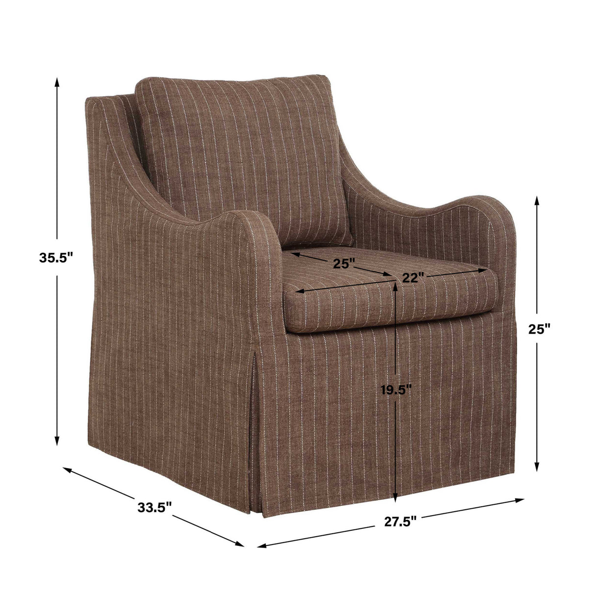   Brown Pinstripes Swivel Chair | Oroa.com