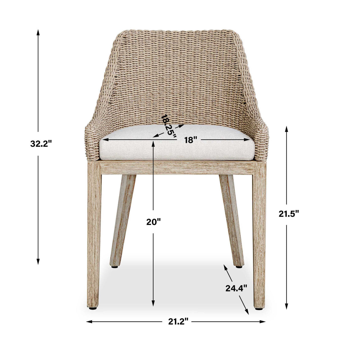  Beige Wicker Outdoor Dining Chair | Oroa.com