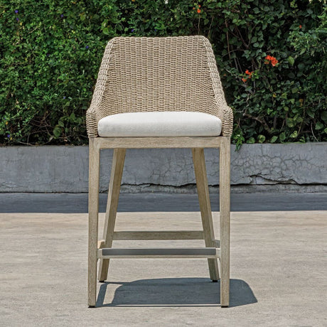   Beige Wicker Outdoor Counter Stool | Oroa.com