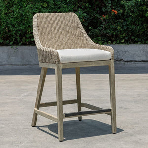   Beige Wicker Outdoor Counter Stool | Oroa.com