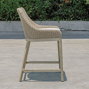   Beige Wicker Outdoor Counter Stool | Oroa.com
