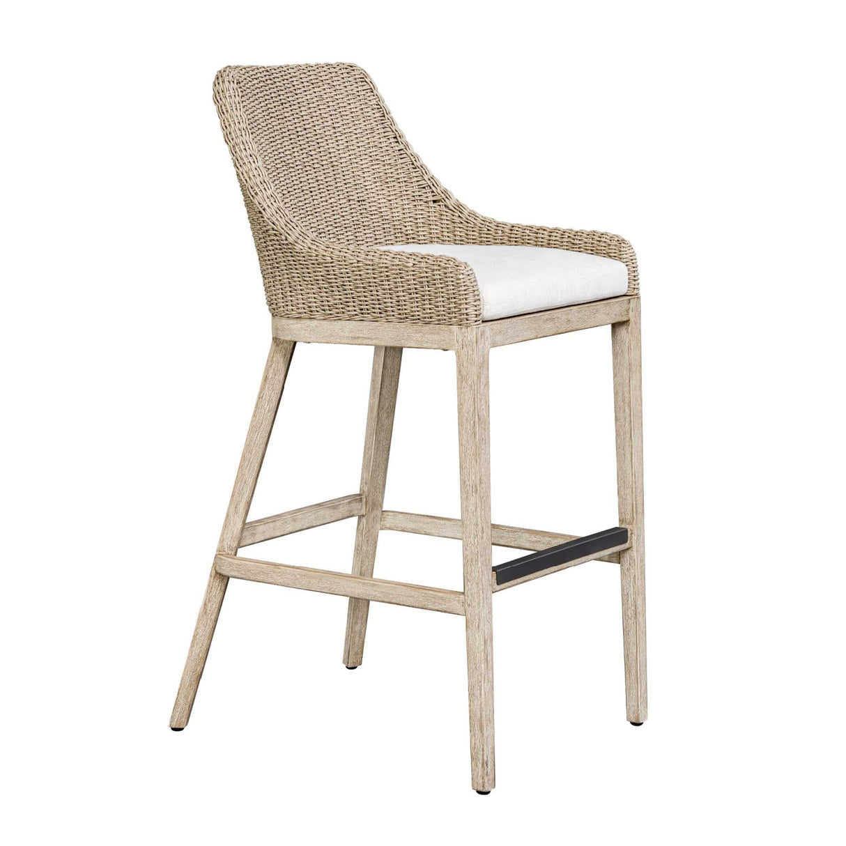   Cream Wicker Outdoor Bar Stool | Oroa.com