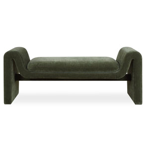   Green Velvet Curved Bench | Oroa.com